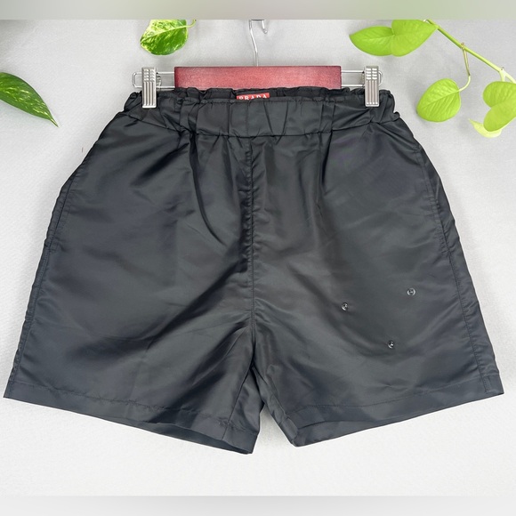 Vintage Pants - Black Nylon Mini Shorts Italian Size 36 XS